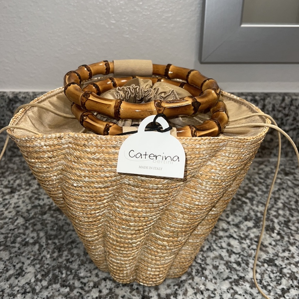 Caterina Bertini Woven Straw Tote - Picture 3 of 5